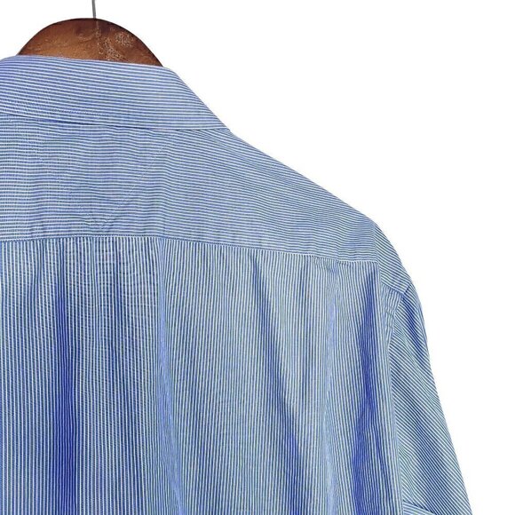 Tommy Hilfiger pinstripe regular fit button blue and white button shirt - Picture 5 of 8